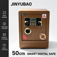 Caja Fuerte Digital Electrónica de 50 cm, Caja de Seguridad de Acero Resistente con Contraseña y Llave para el Hogar y la Oficina