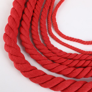 Nhà Máy Bán Hàng Trực Tiếp Ba Sợi Bông Sợi Dây Thừng Dệt Màu Đỏ Nút Dây Đỏ 20Mm Handmade Dây Đỏ Trung Quốc Nút Phụ Kiện Xoắn Dây - Product Image 3