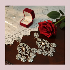 Beautiful Gold Plated <b>Stud</b> <b>Earrings</b> with Austrian Stone Dangler <b>Fine</b> Jewelry for Wedding, Party, and Festive Looks - Product Image 3