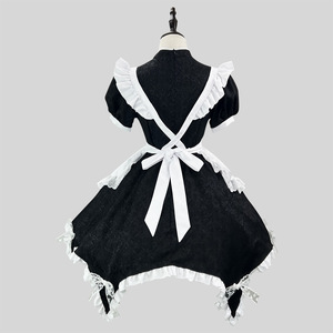 Black And White Jacquard Chinese Maid Lolita Dress Plus Size Cosplay Costume For Anime Role Playing - Product Image 3