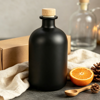 Bouteille en verre vide transparente pour huile d'olive avec bouchon, distributeur de liqueur, gin, vinaigre, jus, boîte d'emballage couleur personnalisée, 375 ml disponible