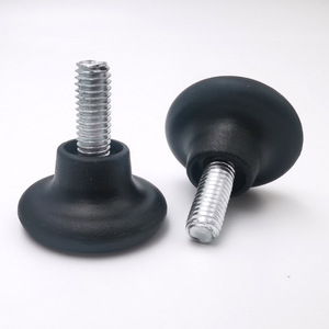 Pieds de meubles réglables en plastique Shih Hung 26,5xM6, pieds de table et de meuble en plastique noir - Product Image 1