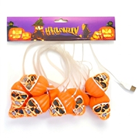 Guirlandes lumineuses en plastique pour Halloween, accessoires yeux de crâne, décorations citrouille effrayantes, éclairage d'ambiance pour la fête des fantômes