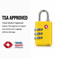 Ergonomic Curved Shell 3 Digit TSA007 Padlock Customs Code Lock Master Key Hole Design Dial Travel Safeguard Padlock