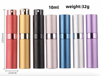 Flacon pulvérisateur de parfum rechargeable en aluminium métallique GLOSS 8ml 10ml avec pompe rotative, corps en verre sérigraphié, flacon vide pour cadeau