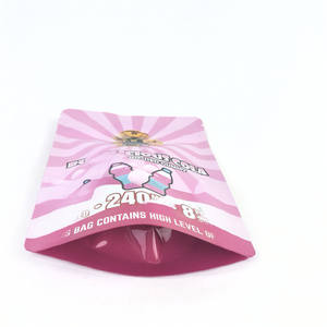 Quantité minimale de commande 500 sacs en mylar personnalisés en feuille d'aluminium avec zip-lock avec pochette holographique pour biscuits. - Product Image 2