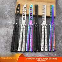 Couteau papillon d'entraînement pliable fabriqué en usine, non affûté, pour l'extérieur, modèle d'entraînement hybride CSGO pour la dextérité manuelle, Y-58, acier 3CR13