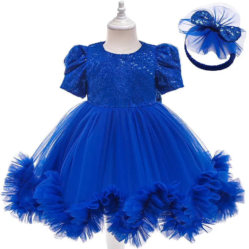 Vestito da compleanno di 1 ° anno vestito da principessa con paillettes per neonato vestito da bambino per neonate Costume di carnevale vestiti per neonati