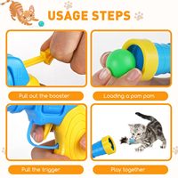 Nouveau lanceur de balles interactif classique en plastique pour chat, pistolet à pompons doux avec 100 balles colorées pour le jeu