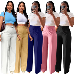 2025 femmes pantalons à jambes larges robe <span class=keywords><strong>pantalon</strong></span> Bootcut <span class=keywords><strong>pantalon</strong></span> droit tenue d'affaires travail bureau vêtements pantalons formels - Product Image 1