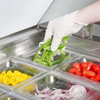 Comptoir de présentation pour salades/pizzas, refroidisseur de préparation pour bar, monotempérature, refroidissement par air, affichage numérique, écoénergétique