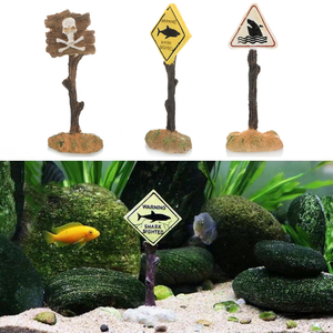 Kunstlicher Haiwarnschild Harz <span class=keywords><strong>Aquarium</strong></span> Dekoration Ornamente Landschaftsbauzubehör für Fisch Tank <span class=keywords><strong>Aquarium</strong></span> Hintergrund - Product Image 2