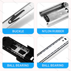 Thiết Kế Hiện Đại 45Mm Tủ Kính Thiên Văn Kênh Mở Rộng Đầy Đủ Bóng Mang Trượt Nhiệm Vụ Nặng Nề Ngăn Kéo Đường Ray Cho Ăn Uống Nhà Bếp - Product Image 5