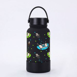 Pengocok Gym Logo kustom baja tahan karat 1L saringan Fitness untuk siklon bawah melengkung kotak Logo Tumbler mengurangi botol air - Product Image 1