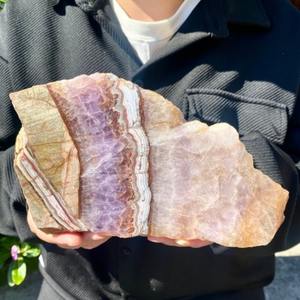 Cristales Naturales Tallados con Láser de Alta Calidad, Artesanías de Cristal con Forma de Corazón, Rebanadas de Amatista y Ágata para Decoración - Product Image 2