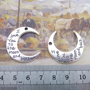 AA018265 ti amo alla luna e alla luna posteriore fai da te per realizzare in lega ciondoli ciondoli accessori per gioielli che trovano - Product Image 6