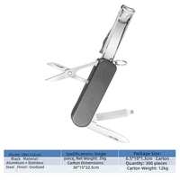 Kit de manucure pliable 5-en-1 portable pour voyage, comprenant coupe-ongles, lime à ongles, ciseaux, mini-couteau et tournevis de poche