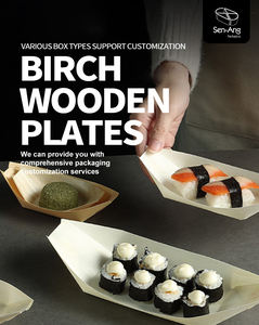 Wholesale Disposable Wooden <b>Lunch</b> Sushi <b>Box</b> Japanese Takeaway for <b>Parties</b> - Product Image 2