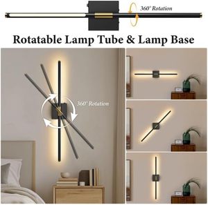 2-Piece 360&deg; Rotation 5000mAh LED Dimmable Picture Light USB Rechargeable <strong>Battery</strong> Operated Wall <strong>Lamps</strong> <strong>for</strong> <strong>Living</strong> <strong>Rooms</strong> Bedrooms - Product Image 3