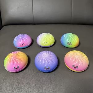 Realistic PU Material Steamed Bun Squeeze Toy Soft <b>Squishy</b> Sticky <b>Slow</b>-<b>Rising</b> Anxiety Relief Tactile Prop & Gift - Product Image 4