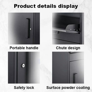 Buzón de Jardín de Hierro Residencial para Apartamentos, con Cerradura de Llave, Seguro, Impermeable, con Recubrimiento de Polvo Metálico para Paquetes y Mensajería - Product Image 5
