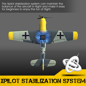 Avión <span class=keywords><strong>RC</strong></span> de 400 mm y 4 Canales, BF 109, Avión de Combate <span class=keywords><strong>RC</strong></span> para Principiantes, Avión de Espuma Eléctrico para Exteriores, Juguete de Control Remoto AMARILLO de 4 Canales - Product Image 4
