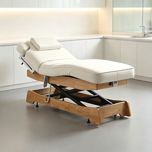 Lit de massage électrique haut de gamme en bois massif, 3 moteurs, chauffage à température constante, pour salon de beauté et spa - Product Image 4