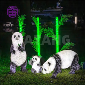 Lámpara Moderna de Resina de Fibra de Vidrio con Forma de Panda, Escultura de Animal para Jardín, Lámpara de Césped, Decoración Luminosa en Venta - Product Image 4