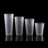 Vente en gros Tasse à thé Boba en plastique jetable à emporter PP Tasse Boba avec couvercles