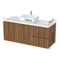 Meubles d'hôtel de 120cm Armoire murale en bois moderne Coiffeuse de salle de bain flottante avec 2 portes