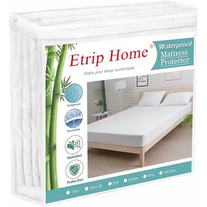Protector de Colchón Impermeable de Tamaño King Size Doble, 100% Poliéster, Protector de Colchón Tejido Antialérgico - Product Image 1