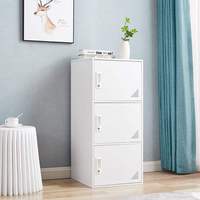 Casillero de Almacenamiento Pequeño de Acero con Múltiples Puertas y Cerradura con Llave para Oficina, Hogar, Gimnasio, Blanco