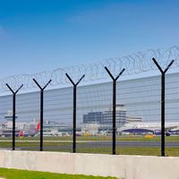 Clôture anti-escalade haute sécurité 358 avec fil barbelé concertina en acier galvanisé pour la sécurité des aéroports