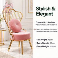 Fauteuil de manucure moderne en velours personnalisé, chaise de réception confortable en cuir souple pour salon de beauté, café, salon