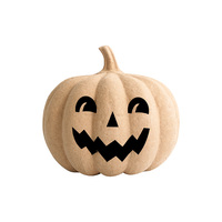 Citrouille en pulpe de papier biodégradable réutilisable faite à la main avec logo personnalisé et expressions variées pour Halloween