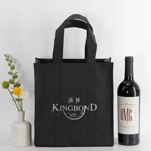 حار بيع مخصص شعار محبوكة النبيذ حقيبة صغيرة قابلة لإعادة الاستخدام