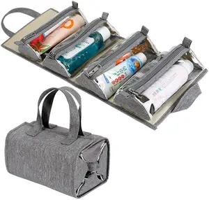 Nieuwe Mode Pvc Roll Up Custom Toilettas Custom Vrouwen Cosmetische Pouch Make Up Bag Travel Make-Up Tassen