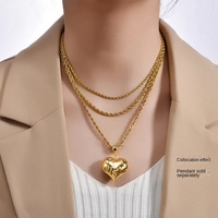 Collier chaîne en acier inoxydable plaqué or 18 carats, style transfrontalier, chaîne O polyvalente, chaîne lame, unisexe, bijoux DIY tendance