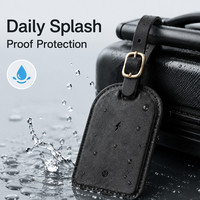 Traceur de bagages intelligent anti-perte en cuir PU avec fonction de localisation sonore, charge sans fil et compatible iOS pour une autonomie prolongée