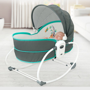 Berceau électrique pliable Mastela pour bébé, en tissu pelucheux à motifs animaliers, berceau apaisant pour nouveau-né, sans phtalates, portable - Product Image 2