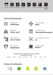Tissu pour stores zébrés 100% polyester de qualité supérieure, <span class=keywords><strong>occultant</strong></span>, protection UV, <span class=keywords><strong>largeur</strong></span> 300 cm, pour hôtel et maison - Product Image 6