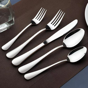 Bộ dao dĩa thìa ăn dã ngoại cao cấp bằng thép không gỉ 410, màu bạc, dùng làm quà tặng, bộ đồ ăn dùng trong đám cưới - Product Image 4