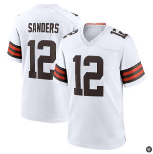 Neue Großhandelsware Höchste Qualität 12 #   Shedeur Sanders Cleveland Genähtes Trikot American Football Trikot - Product Image 3