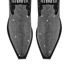 <strong>Sparkly</strong> Black Cowboy <strong>Boots</strong> for Women Rhinestone Embellished Knee High Western <strong>Boots</strong> - Product Image 2
