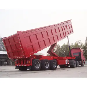 Heavy Duty Rear Tipper Dump-Trailer End Dump Semi Truck Trailer With Hydraulic Cylinder 45 Cubic Meter 50Ton 2 3 4 Axle For Sale