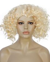 Bonnet de cheveux + Perruque blonde bouclée pour femme 613 courte, idéale pour cosplay, fête d'Halloween, costume adulte, fabriqué en Chine