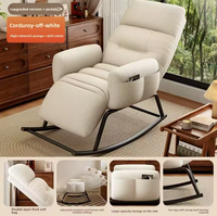 Fauteuil à bascule moderne minimaliste de style nordique pour adultes, fauteuil à bascule relaxant et paresseux, pliable et inclinable, pour salon, avec structure en acier