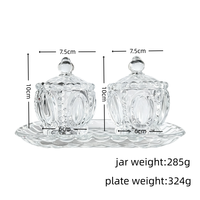 Ensemble de pots à bonbons décoratifs en verre écologique avec couvercles en cristal, 2 pièces, pots de rangement chauffables pour sucre, collations, cadeaux de mariage