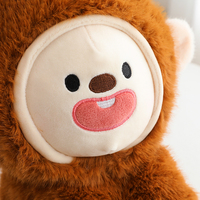 Jouet en peluche singe à visage changeant, doux et mignon, personnalisé, directement de l'usine, pas cher, matière en coton PP hautement élastique et douce pour la peau, fourrure de lapin
