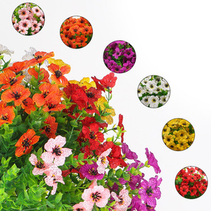 Coloré mélange marguerite planteur pour extérieur printemps et été décor fleurs artificielles Faux arbustes soyeux Durable pour balcon cour décor - Product Image 3